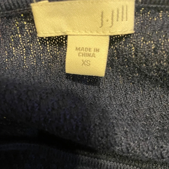 J.Jill Navy Mini Waffle‎ Knit Long Sleeve Dress Size XS - Picture 4 of 5